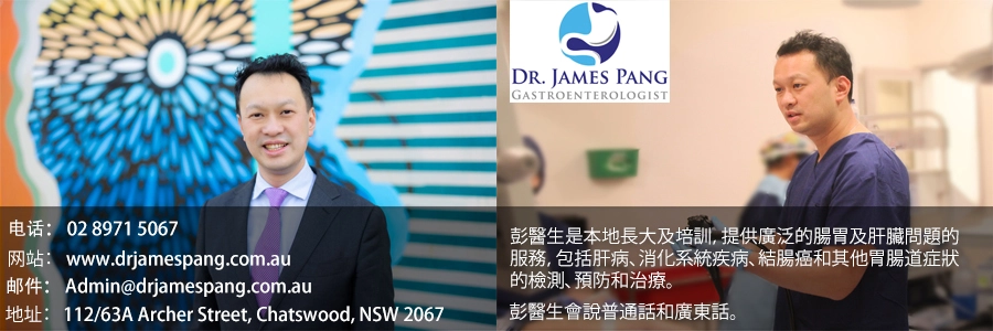 悉尼华人医生 肠胃科专家 胃镜肠镜 James Pang