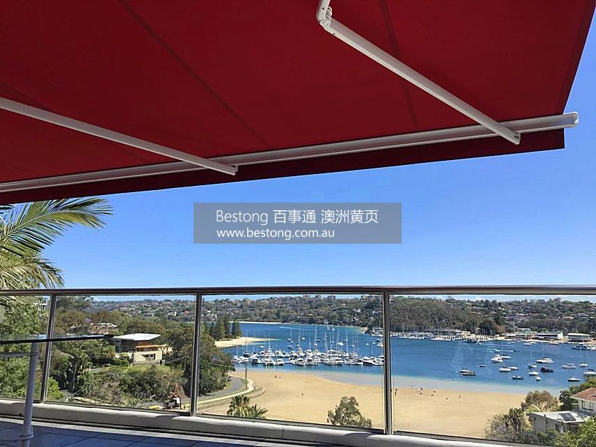 【图片 3】   Folding Arm Awning installed on Balcony with beach view